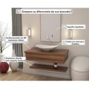 Ver imagem 7 de Bancada para Banheiro 80cm com Cuba Canoa L45 Prateleira e Espelheira 806W Metrópole