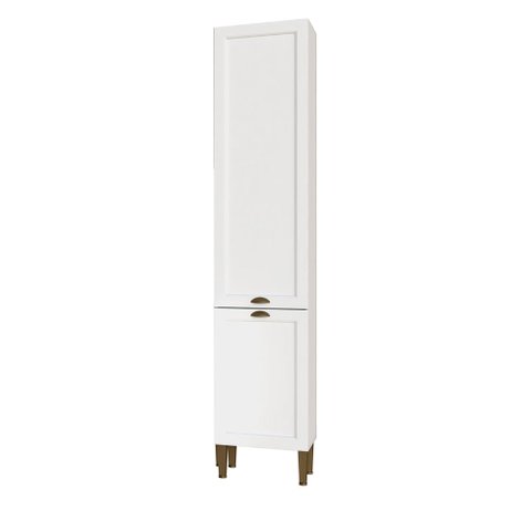 Paneleiro Alto 2,20m X 45cm Cozinha Aurora 2 Portas 6 Nichos Cor:branco