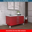 Ver imagem 2 de Mapoteca 5 Gavetas Pandin 120 Cm (larg) Inmetro Tampo Mdp Branco Estrutura e Gaveta em Aço Vermelho