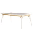 Ver imagem 3 de Mesa Jantar Netuno 8 Lugares 200x100 Cm Pés Madeira Metal Vidro Marmorizado Br