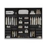 Guarda Roupa Casal 274cm 3 Portas Reflecta com Led 100% Mdf Cor:preto - 4