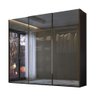 Guarda Roupa Casal 274cm 3 Portas Reflecta com Led 100% Mdf Cor:preto - 2