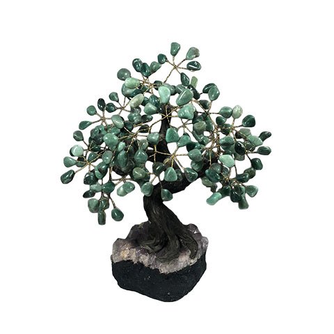 Árvore Quartzo Verde 36 Galhos e 180 Pedras - Altura 28 Cm