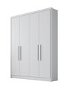 Ver imagem 1 de Guarda Roupa Solteiro 4 Portas 3 Gavetas - Sevilha-branco - Móveis Novo Horizonte