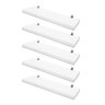 Kit Jogo 5 Prateleiras em Mdf Lisa Branca Porta Quadros com Suporte Invisível - 2