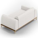 Ver imagem 6 de Sofá 2 Lugares para Sala de Estar Molino 150 Cm D02 Pés D'ouro Corano Branco C-12 - Lyam Decor