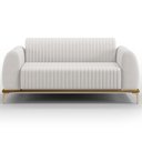 Ver imagem 3 de Sofá 2 Lugares para Sala de Estar Molino 150 Cm D02 Pés D'ouro Corano Branco C-12 - Lyam Decor