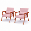 Ver imagem 1 de Kit Poltrona Aurora Corino com Almofada Decorativa:rosa