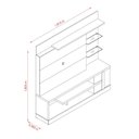 Ver imagem 2 de Rack Painel de Tv Nicho de Vidro com Rodizios Alan 941 Madetec