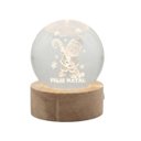 Ver imagem 5 de Enfeite Luminoso de Natal: Esfera de Vidro LED USB com Base de Madeira - Decoração Elegante de Mesa: