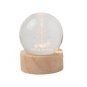 Ver imagem 3 de Enfeite Luminoso de Natal: Esfera de Vidro LED USB com Base de Madeira - Decoração Elegante de Mesa:
