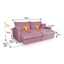 Ver imagem 2 de Sofá Cama Lume sem Caixa 1,90m Linho Rosê - King House