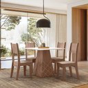 Ver imagem 2 de Conjunto Sala de Jantar Liza 0,90 com 04 Cadeiras Amendoa 74b