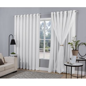 cortina quarto voal xadrez c/ forro tecido branco 4,00x2,50