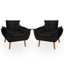 Ver imagem 1 de Kit 2 Poltrona Opala para Sala Confortável e Reforçada Suede
