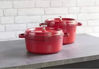 Caçarola Staub Redonda Ferro Fundido 22cm- Vermelho Cereja