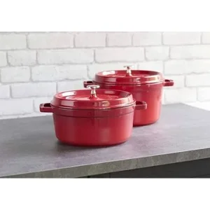 Caçarola Staub Redonda Ferro Fundido 22cm- Vermelho Cereja