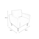 Ver imagem 4 de Poltrona Decorativa Leticia Slim Couro Marrom Pés Madeira Mz Decor
