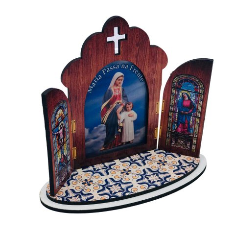 Capela Portuguesa Maria Passa na Frente Madeira Mdf