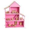 Casinha de Brinquedo Infantil Rosa de 50 Cm com Móveis - 3