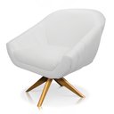 Ver imagem 5 de Kit 02 Poltronas Giratória Giovana Corino Base Madeira MA30 - D’Rossi - Branco