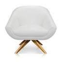 Ver imagem 4 de Kit 02 Poltronas Giratória Giovana Corino Base Madeira MA30 - D’Rossi - Branco