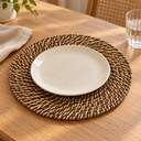 Ver imagem 7 de Kit 12 Sousplats Redondos Marrom-Claro 32 cm Bambu e Rattan