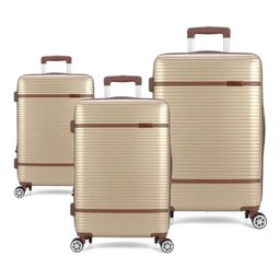 Kit com 3 Malas para Viagem Polo King Luxcell - Material em ABS - Rodinha 360º - 10222 - 2