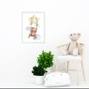 Ver imagem 2 de Quadro Quarto Bebê Ursinho Estrela 24x18cm:madeira Preta