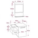 Ver imagem 3 de Gabinete para Banheiro com Cuba Quadrada Q32 e Espelheira Legno 631W Branco/Carvalho