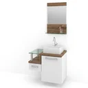 Ver imagem 7 de Gabinete para Banheiro com Cuba Quadrada Q32 e Espelheira Legno 631W Branco