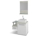 Ver imagem 6 de Gabinete para Banheiro com Cuba Quadrada Q32 e Espelheira Legno 631W Branco