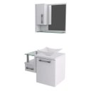 Ver imagem 2 de Gabinete para Banheiro 1 Porta 1 Gaveta 1 Cuba Folha Lux e Espelheira Legno 630W Espresso Móveis Branco
