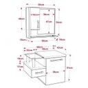 Ver imagem 3 de Gabinete para Banheiro 1 Porta 1 Gaveta 1 Cuba Folha Lux e Espelheira Legno 630W Espresso Móveis Branco