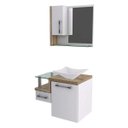 Ver imagem 2 de Gabinete para Banheiro 1 Porta 1 Gaveta 1 Cuba Folha Lux e Espelheira Legno 630W Espresso Móveis Branco