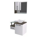 Ver imagem 2 de Gabinete para Banheiro 1 Porta 1 Gaveta 1 Cuba Folha Lux e Espelheira Legno 630W Espresso Móveis