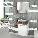 Ver imagem 6 de Gabinete para Banheiro 1 Porta 1 Gaveta 1 Cuba Folha Lux e Espelheira Legno 630W Espresso Móveis Branco