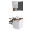 Ver imagem 2 de Gabinete para Banheiro 1 Porta 1 Gaveta 1 Cuba Folha Lux e Espelheira Legno 630W Espresso Móveis Branco