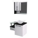 Ver imagem 2 de Gabinete para Banheiro 1 Porta 1 Gaveta 1 Cuba Folha Lux e Espelheira Legno 630W Espresso Móveis Branco/Preto Onix