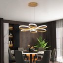 Ver imagem 2 de Lustre Pendente Led 45w Lumina Dourado Moderno com 3 Cores de Luz e Ajuste de Altura Bivolt