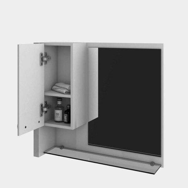 Gabinete para Banheiro com Cuba Quadrada Q32 e Espelheira com Porta Legno 630W  - 7