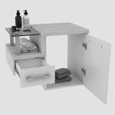 Ver imagem 2 de Gabinete para Banheiro com Cuba Quadrada Q32 e Espelheira com Porta Legno 630W Branco
