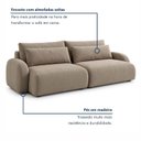 Ver imagem 5 de Sofá Cama Modular Orgânico Retrátil 4 Lugares 230cm com Base em Madeira Maciça Oxford