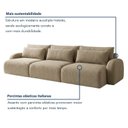 Ver imagem 4 de Sofá Orgânico Retrátil 3 Lugares 230cm Base Madeira Maciça Oxford