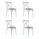 Ver imagem 4 de Kit 4 Cadeiras Katrina X Branca Assento Bege Aço Bege
