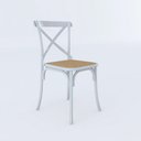 Ver imagem 1 de Kit 4 Cadeiras Katrina X Branca Assento Bege Aço Bege