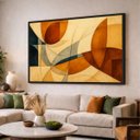 Ver imagem 2 de Quadro Abstrato Tons Terrosos Harmonia Movimento Geométrica