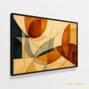Ver imagem 3 de Quadro Abstrato Tons Terrosos Harmonia Movimento Geométrica
