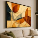 Ver imagem 4 de Quadro Abstrato Tons Terrosos Harmonia Movimento Geométrica