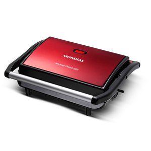 Press Grill Master Press Mondial Vermelho Inox 1000w 110v Pg-01-rc